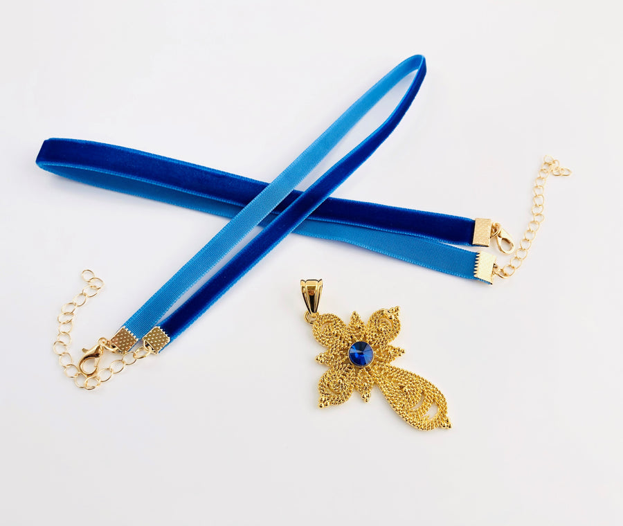 Velvet Necklace | Dahlak Blue